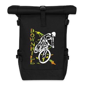 Downhill Bike MTB Radfahrer - Rolltop Rucksack - Schwarz - Vorne