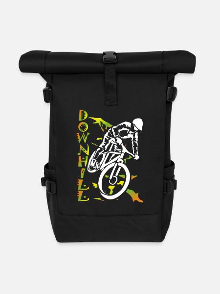 Downhill Bike MTB Cyclists - Roll Top Backpack - black