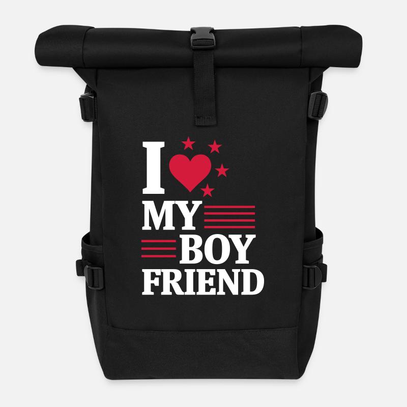 J’AIME MON AMI ! - Sac à dos roll top - noir