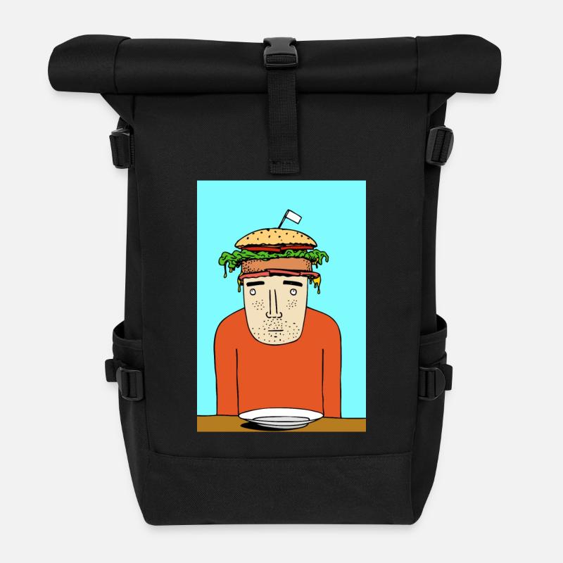Burgerman - Sac à dos roll top - noir