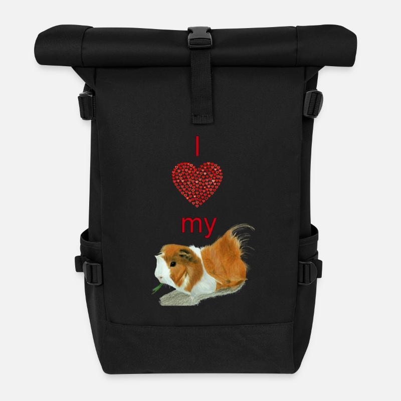 I love my guinea pig - Rolltop Rucksack - Schwarz