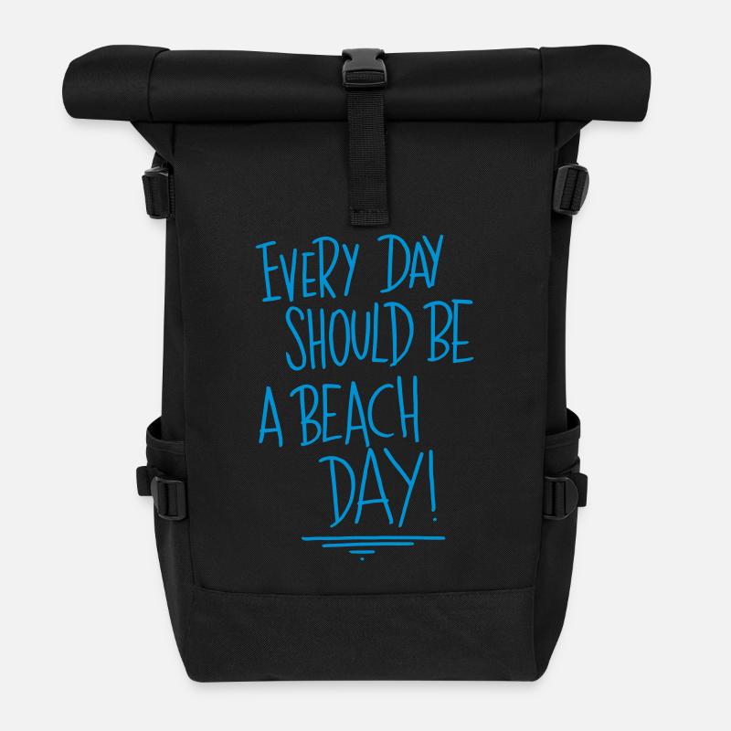 Summer_Beach_DAY - Rolltop Rucksack - Schwarz