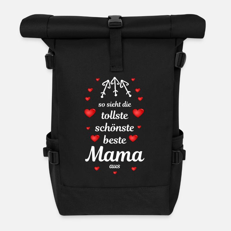 tollste schönste beste Mama - Rolltop Rucksack - Schwarz