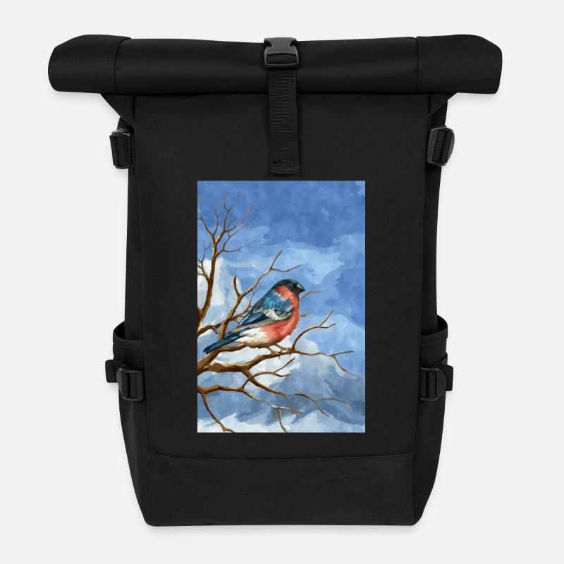 Vogel des Gimpels - Rolltop Rucksack - Schwarz
