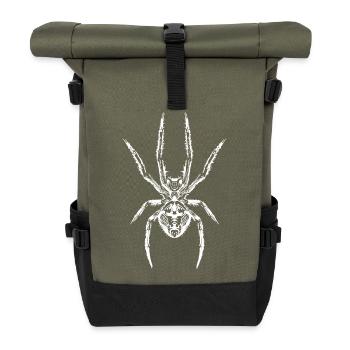 Spinnenkraft – Das Symbol für Stärke und Geheimnis - Rolltop Rucksack - Olive/Schwarz - Vorne