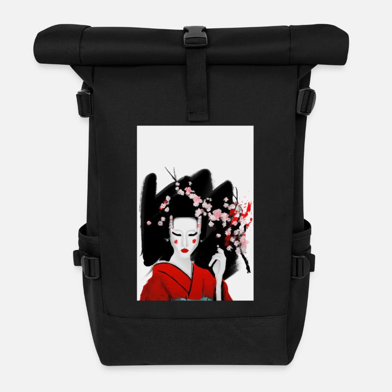 Blutige Geisha - Rolltop Rucksack - Schwarz
