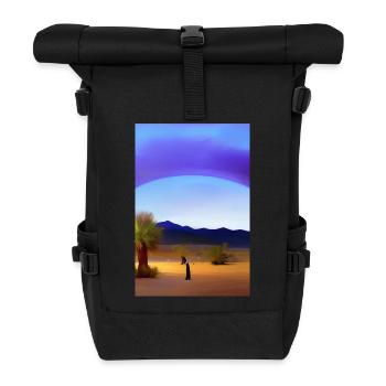 Arabische Wüste - Rolltop Rucksack - Schwarz - Vorne