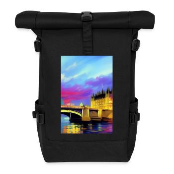Brücken in London - Rolltop Rucksack - Schwarz - Vorne
