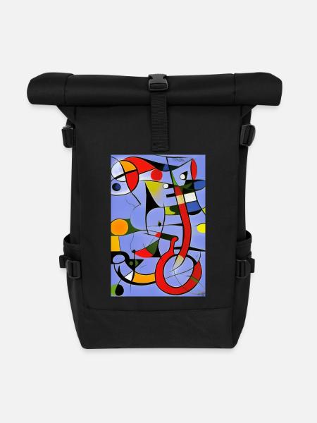 Abstrakte Kunst - Rolltop Rucksack - Schwarz
