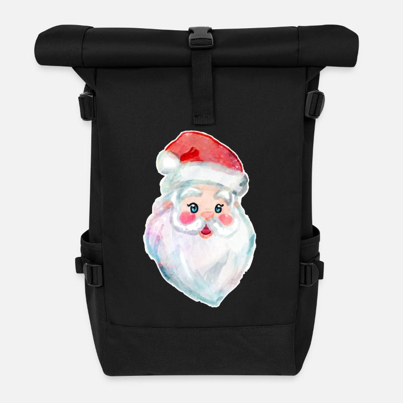 Kawaii Weihnachtsmann - Rolltop Rucksack - Schwarz