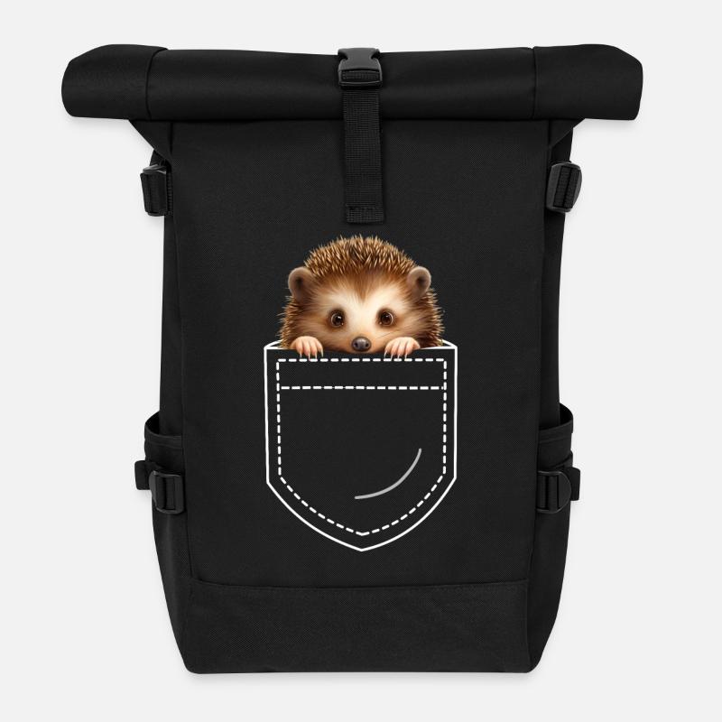 Hérisson - Sac à dos roll top - noir
