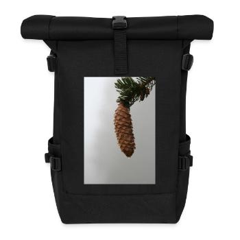 PINE CONES IN THE MORNING MIST - Roll Top Backpack - black - Front