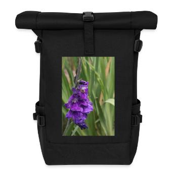 Gladiole – Stärke in Blüte - Rolltop Rucksack - Schwarz - Vorne