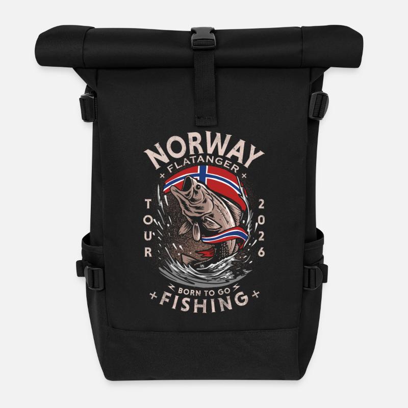 NORWAY FISHING - FLATANGER - 2026 - Rolltop Rucksack - Schwarz