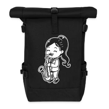 Small Saxophone - Roll Top Backpack - black - Front