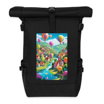 Balloon Villagescape Panorama - Rolltop Rucksack - Schwarz - Vorne