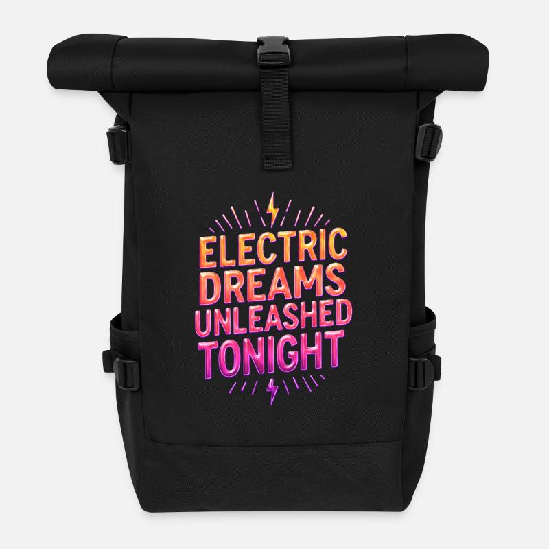 Electric Dreams - Reves Electriques - Roll Top Backpack - black