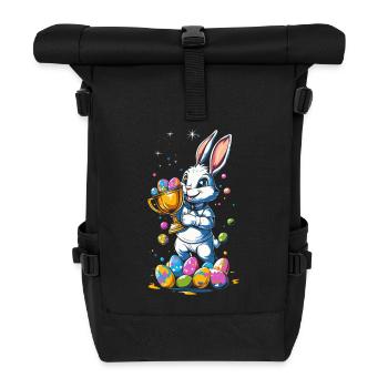 Easter Bunny Easter Eggs Egg Hunt Winner Cup - Roll Top Backpack - black - Front