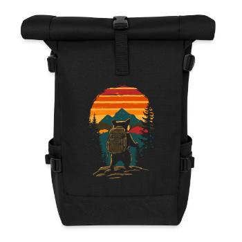 Raton laveur Randonnée Trekking - Sac à dos roll top - noir - Devant