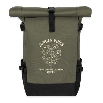 Jungle Vibes Thai Queen - Rolltop Rucksack - Olive/Schwarz - Vorne