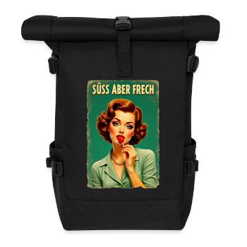 Retro Girl Design - Sucette « mignonne mais coquine » Edit - Sac à dos roll top - noir - Devant