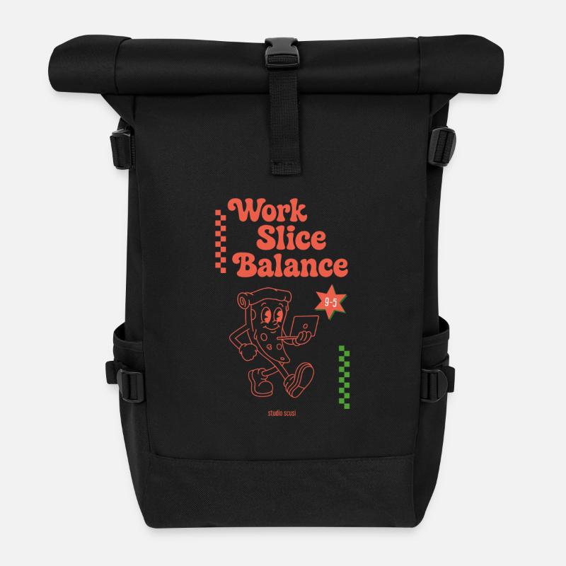 Work Slice Balance by studio scusi - Roll Top Backpack - black
