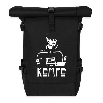 Eishockeyspieler mit Selbstvertrauen - Rolltop Rucksack - Schwarz - Vorne