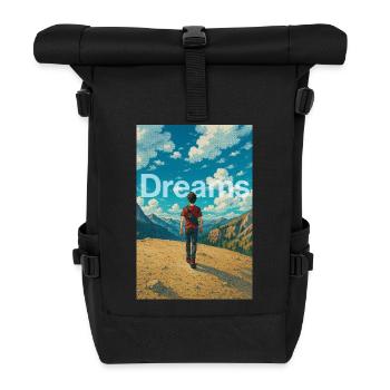 Dreamer in the mountains - Roll Top Backpack - black - Front