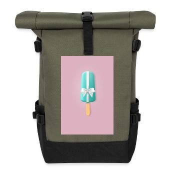 Popsicle Birthday Gift - Roll Top Backpack - olive/black - Front