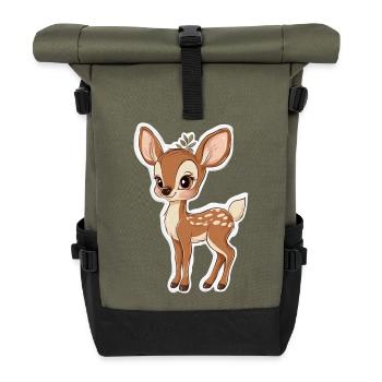 Reh - Rolltop Rucksack - Olive/Schwarz - Vorne