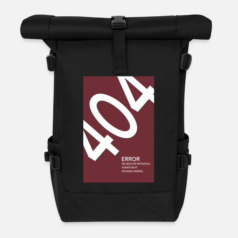 Error 404 Motivation Not Found - Rolltop Rucksack - Schwarz