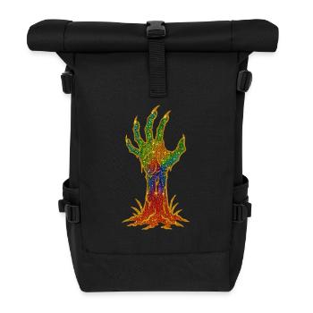 Regenbogen-Glitzerhand Erwachen - Rolltop Rucksack - Schwarz - Vorne