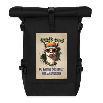 Llama Saying - Restez cool, chemise amusante drôle - Sac à dos roll top - noir - Devant