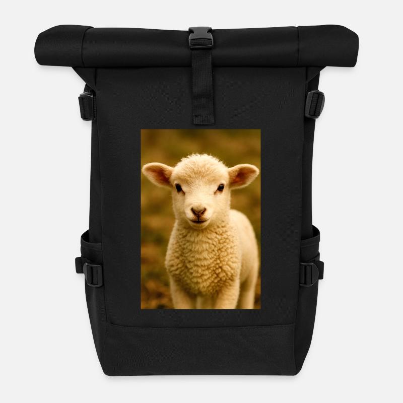 Tiere, Lämmer - Rolltop Rucksack - Schwarz