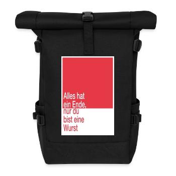 Tout a une fin, tu es un saucisson - Sac à dos roll top - noir - Devant
