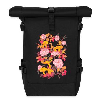 PFINGSTROSEN UND PFIFFERLINGE - Rolltop Rucksack - Schwarz - Vorne