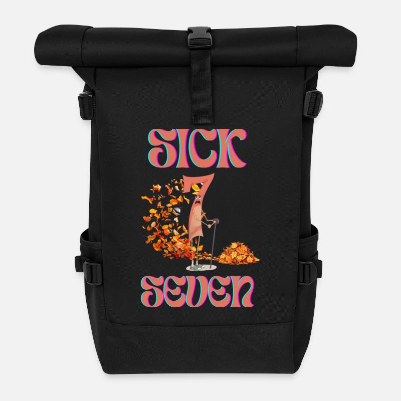67 Sick Seven - Rolltop Rucksack - Schwarz