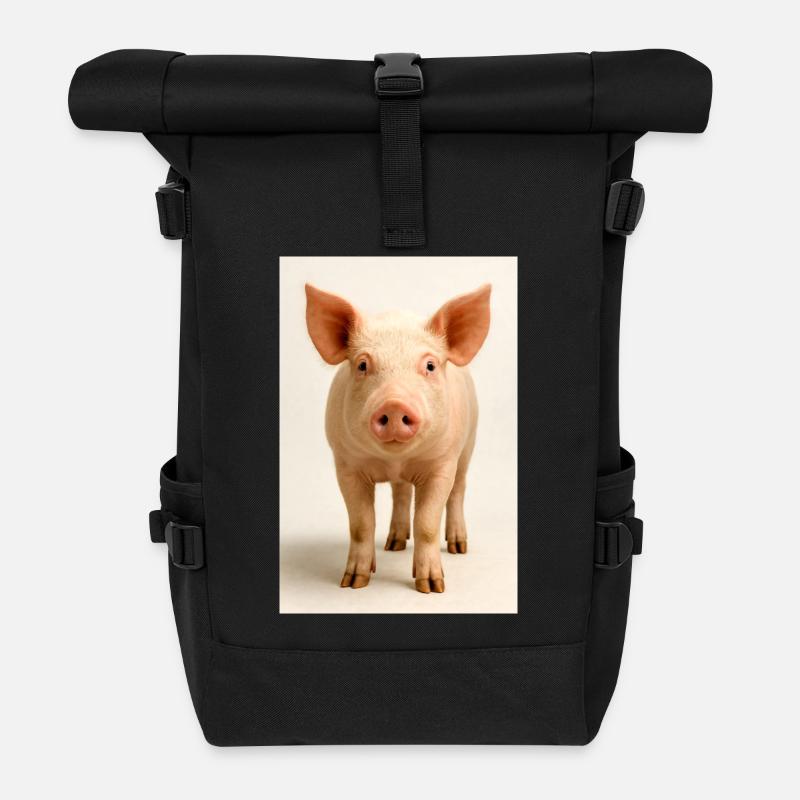 Cochon pastel - Sac à dos roll top - noir