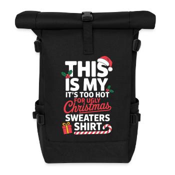 Zu heiß für hässliches Weihnachtsshirt - Rolltop Rucksack - Schwarz - Vorne