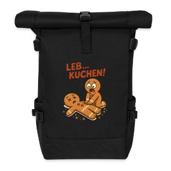 Lebkuchen Gingerbread - Rolltop Rucksack - Schwarz - Vorne
