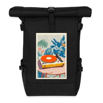 Tropical Turntable Vibe - Roll Top Backpack - black - Front