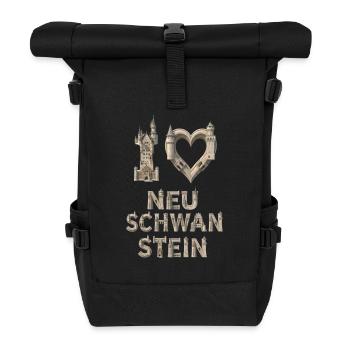 J’adore Neuschwanstein – Architecture de château - Sac à dos roll top - noir - Devant
