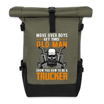 Lkw Fahrer - Rolltop Rucksack - Olive/Schwarz - Vorne