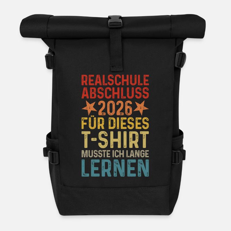 Secondary school leaving certificate 2026 - Secondary school leaving certificate - Roll Top Backpack - black