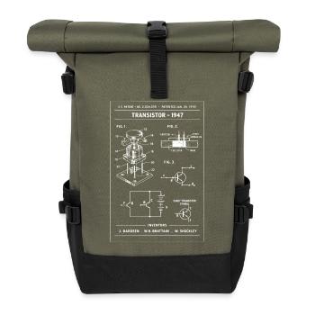 Transistorpatent-Bauplan - Rolltop Rucksack - Olive/Schwarz - Vorne