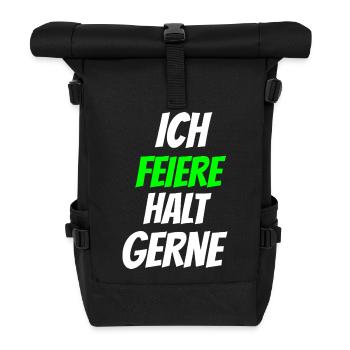 I just like to celebrate neon - Roll Top Backpack - black - Front