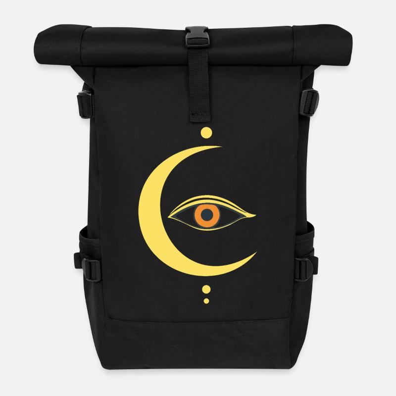 Mystisches Auge und Mond - Rolltop Rucksack - Schwarz