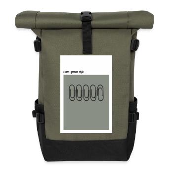 Chaos German Style Paper Clip - Roll Top Backpack - olive/black - Front