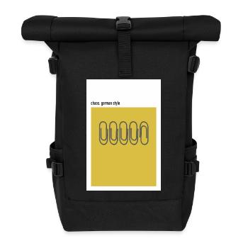 Chaos – German Style Paper Clip - Roll Top Backpack - black - Front