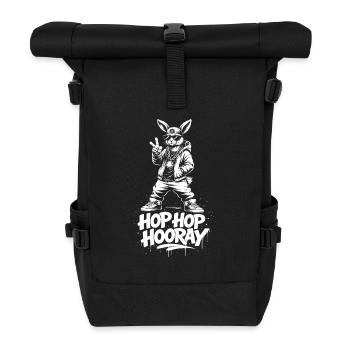 HOP HOP HOORAY Hase - Rolltop Rucksack - Schwarz - Vorne